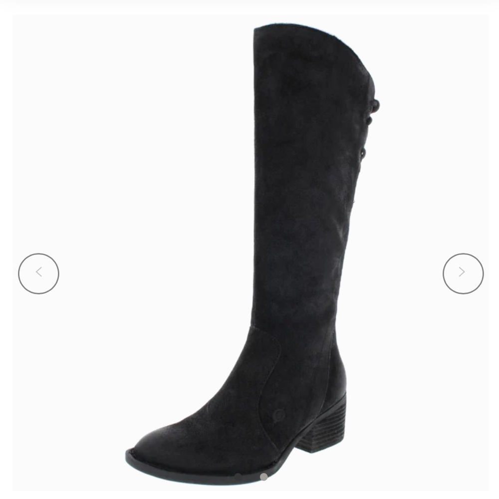 Born Felicia Distressed Stacked Heel Knee-High Boots $200 Size 8